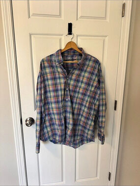 Alan Flusser Plaid Cotton Button Down XXL